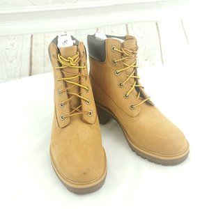 Timberland Womens Kinsley A25BS Nubuck Brown Waterproof Combat Boots Siz…
